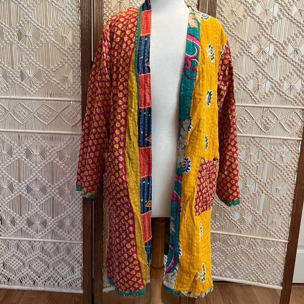 Kantha Reversible Kimono Jacket - Picture 5 of 8